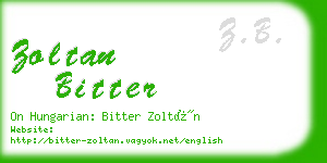 zoltan bitter business card